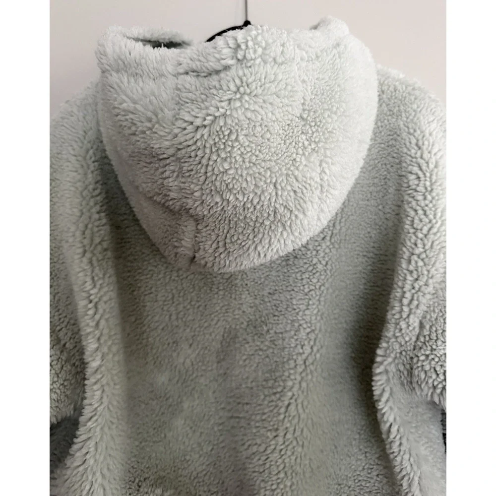 Alo Yoga Streetside Half Zip Sherpa Hoodie Pullover Light Green Women's‎ Medium
